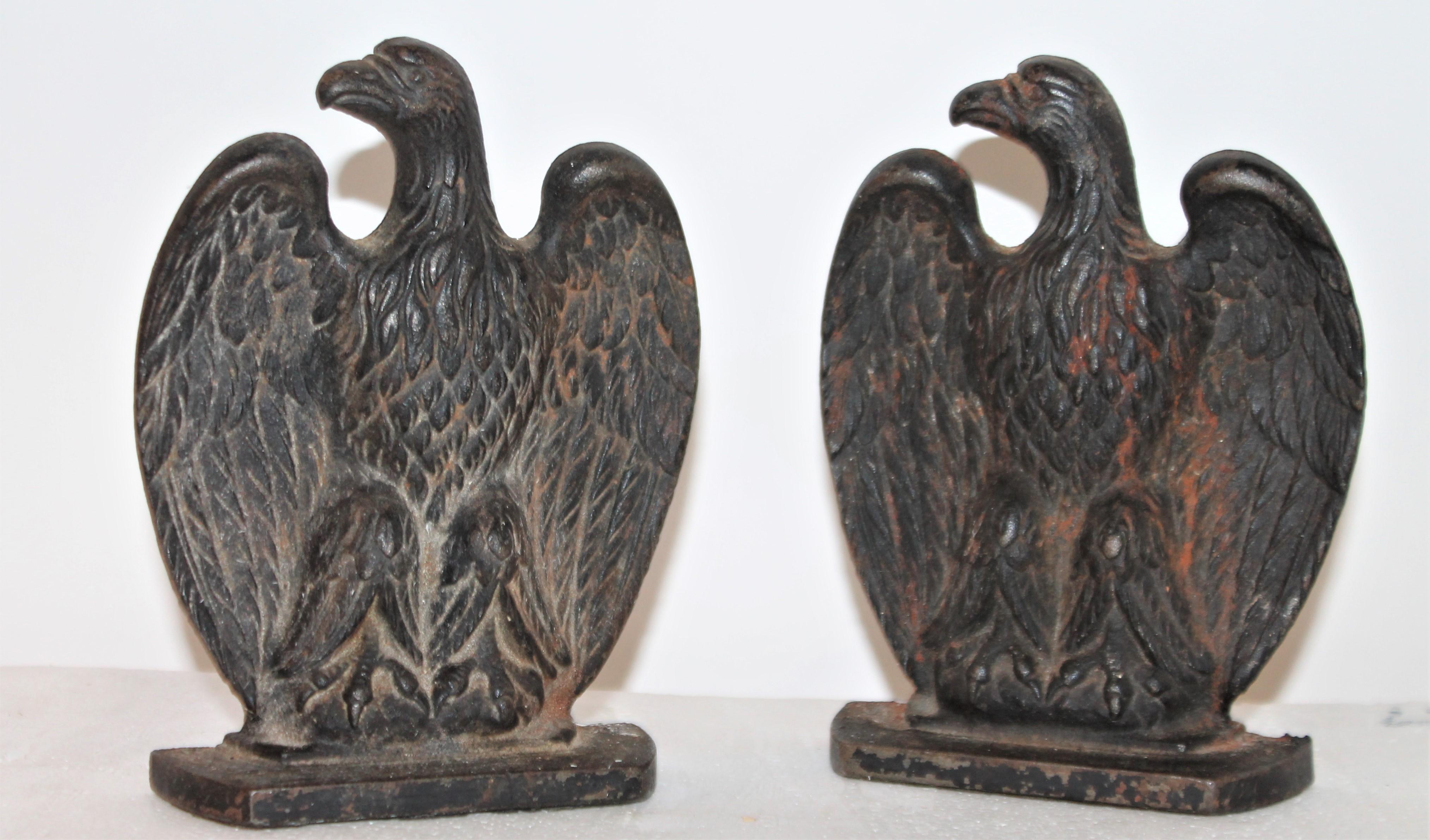 American 19th Century Eagle Iron Bookends, Pair