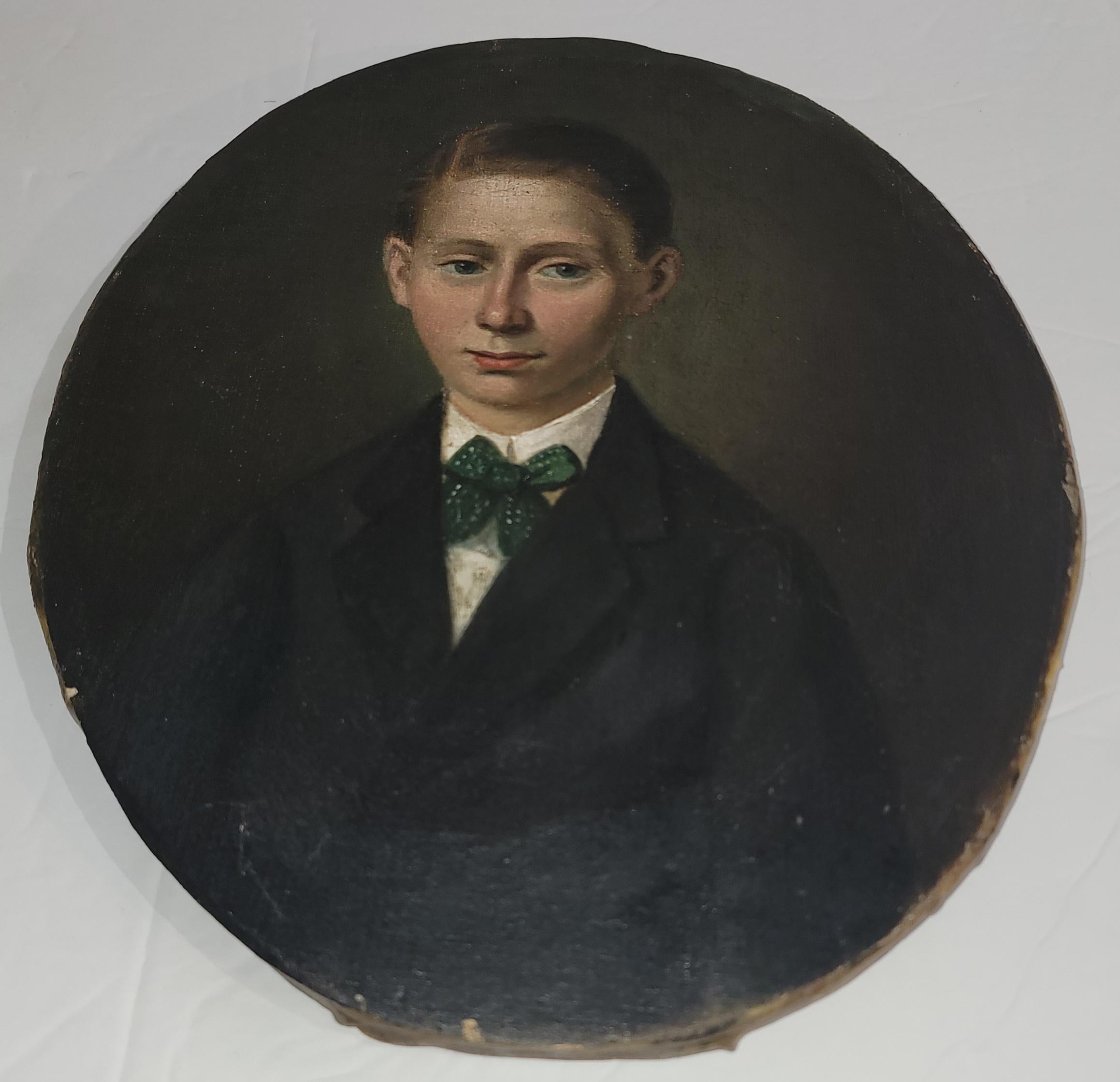 Adirondack 19ème siècle Portrait d'un gentleman en style populaire ancien en vente