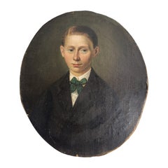 19ème siècle Portrait d'un gentleman en style populaire ancien