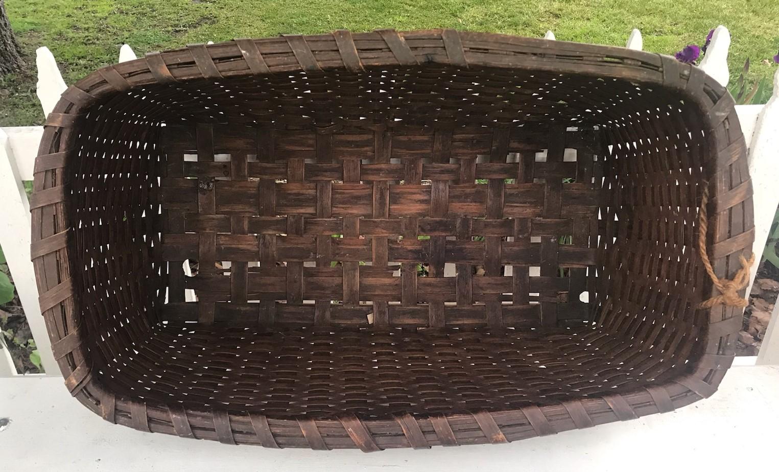 Adirondack 19th Century Early Gathering Basket from New England