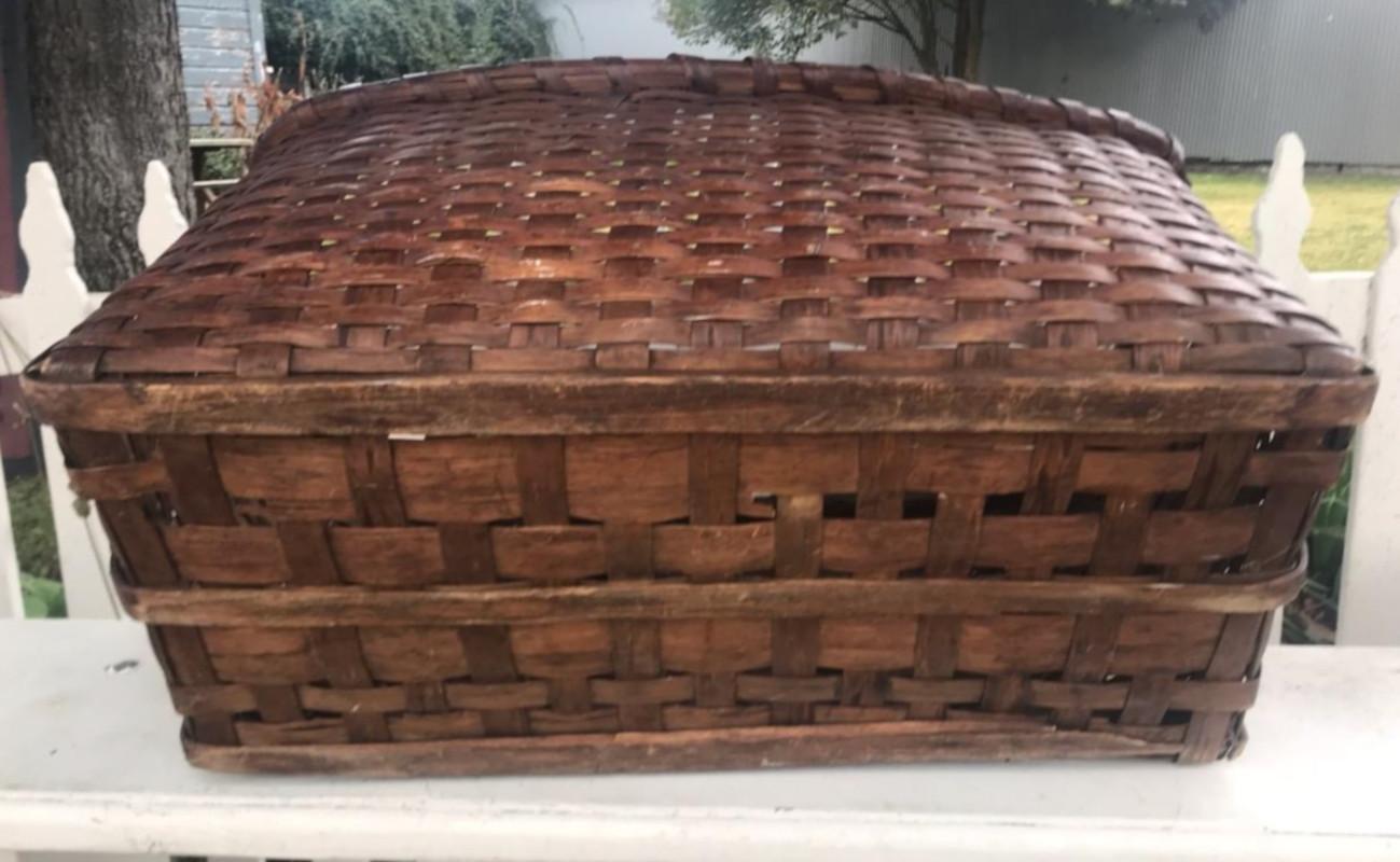 American 19th Century Early Gathering Basket from New England