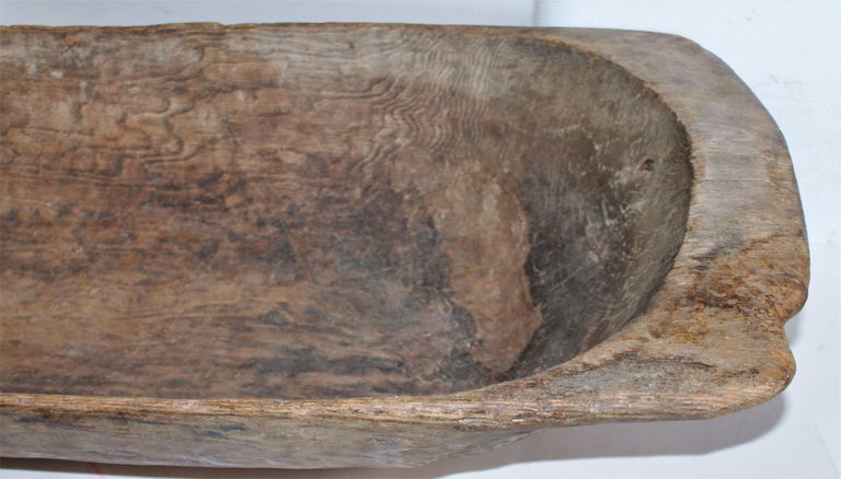 Adirondack 19th Century Early Hand Carved Dough Bowl For Sale