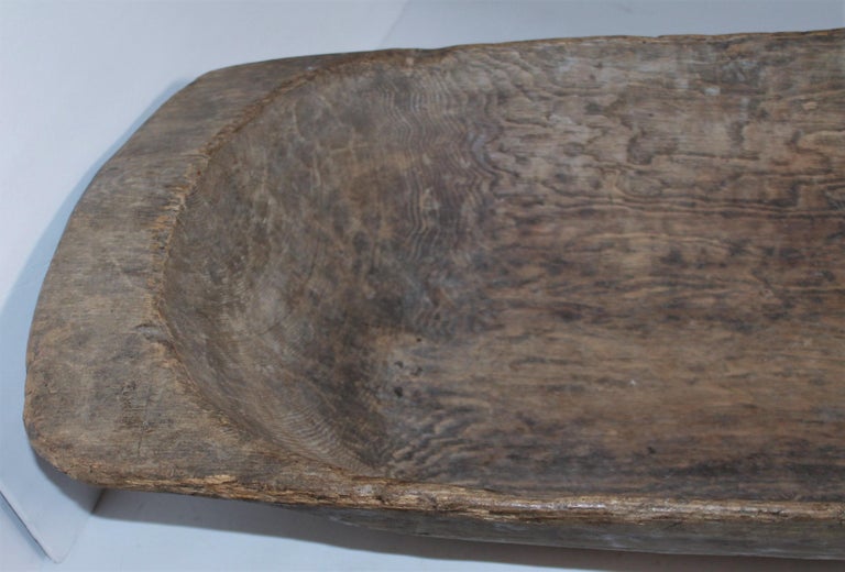 American 19th Century Early Hand Carved Dough Bowl For Sale
