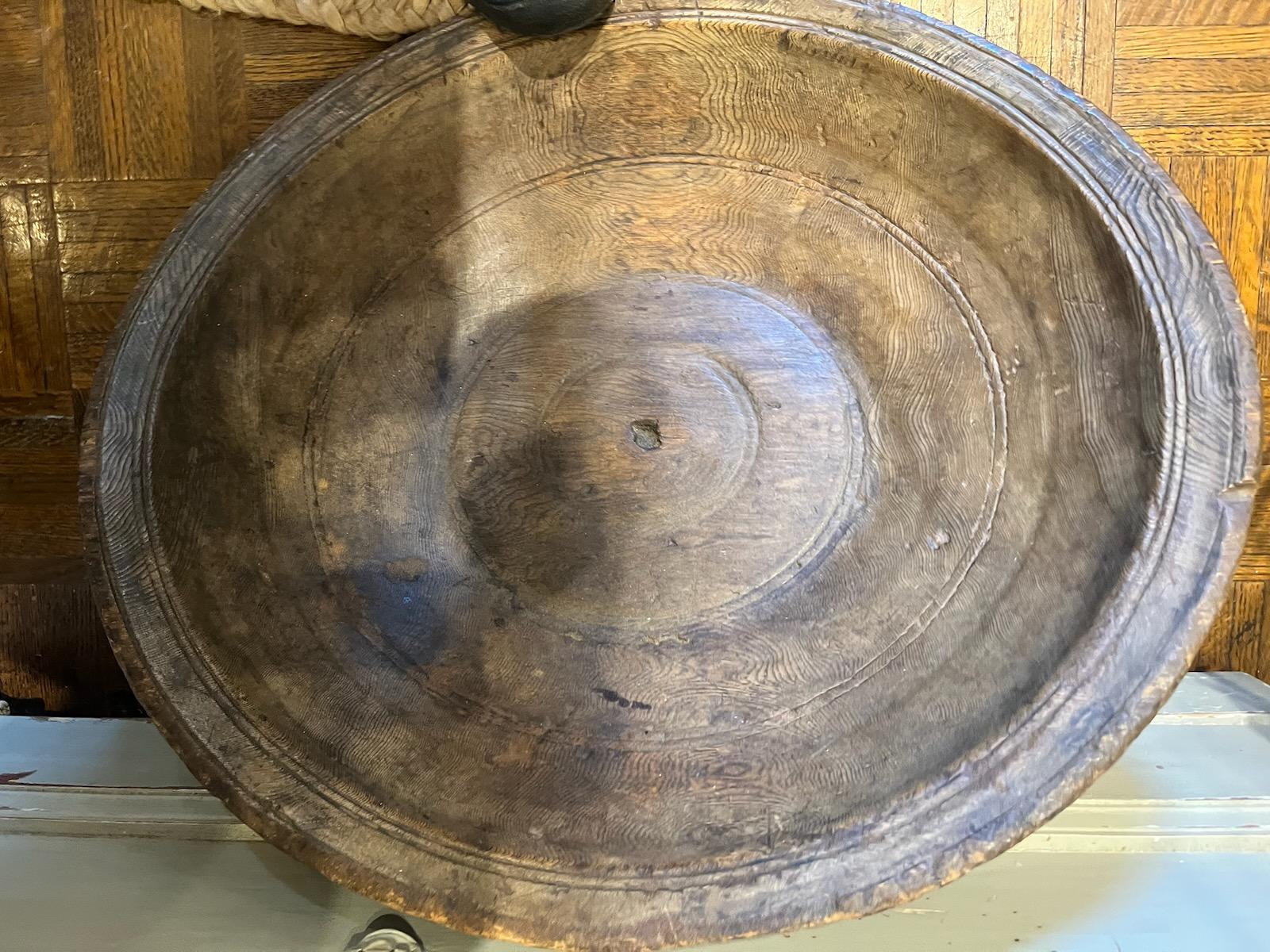 Adirondack 19Thc Early Large Hand Carved Bowl For Sale