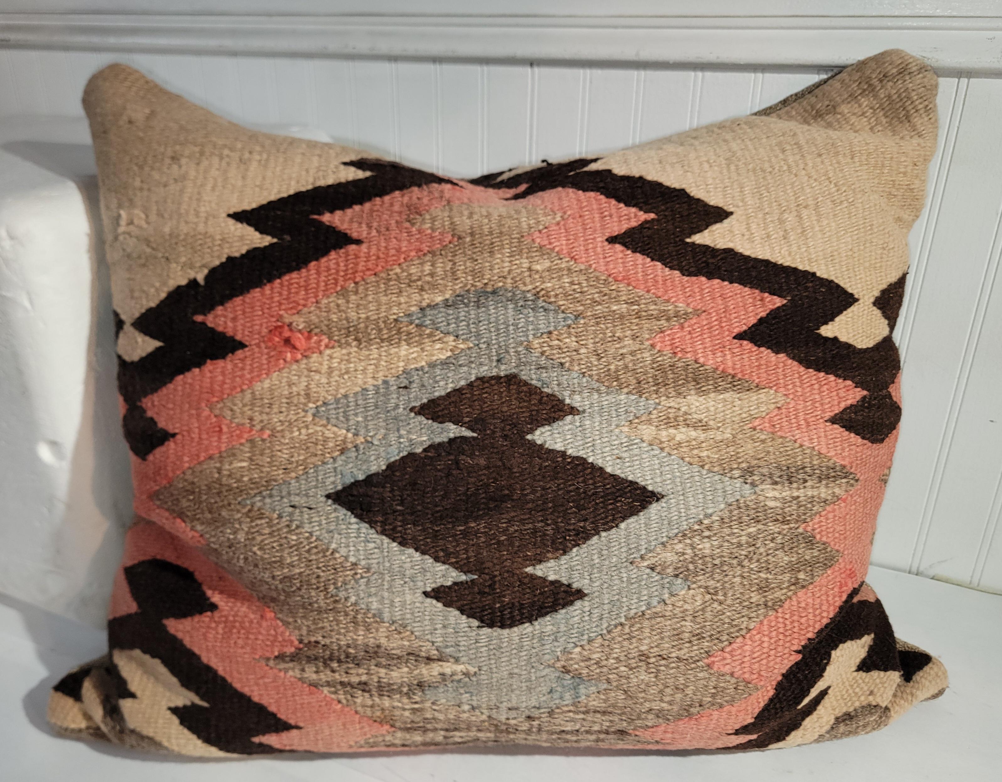 American 19Thc Early Navajo Indian Weaving Pillows -Pair For Sale