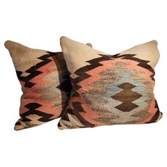 19Thc Early Navajo Indian Weaving Pillows -Pair