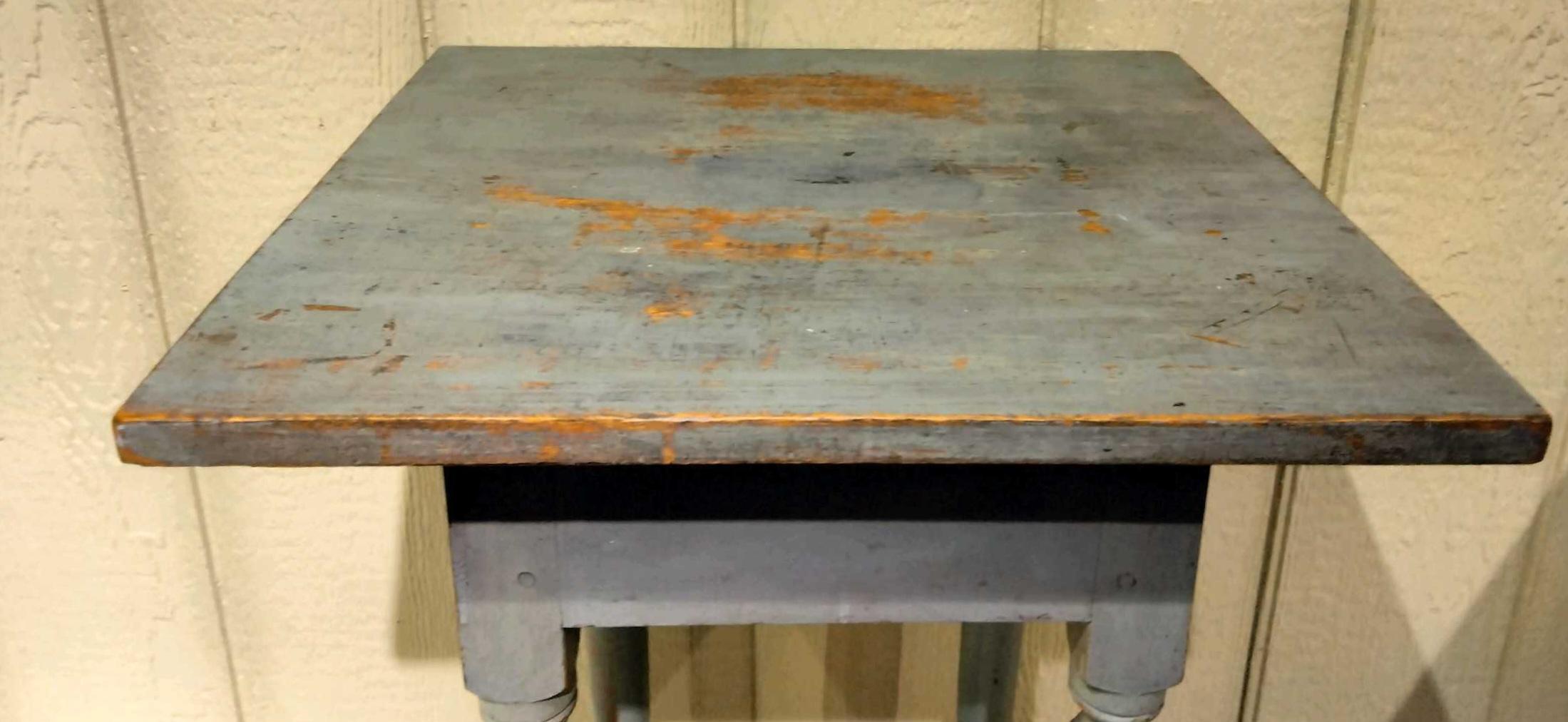 19th Century 19Thc Early Original Painted Grey Side Table   For Sale
