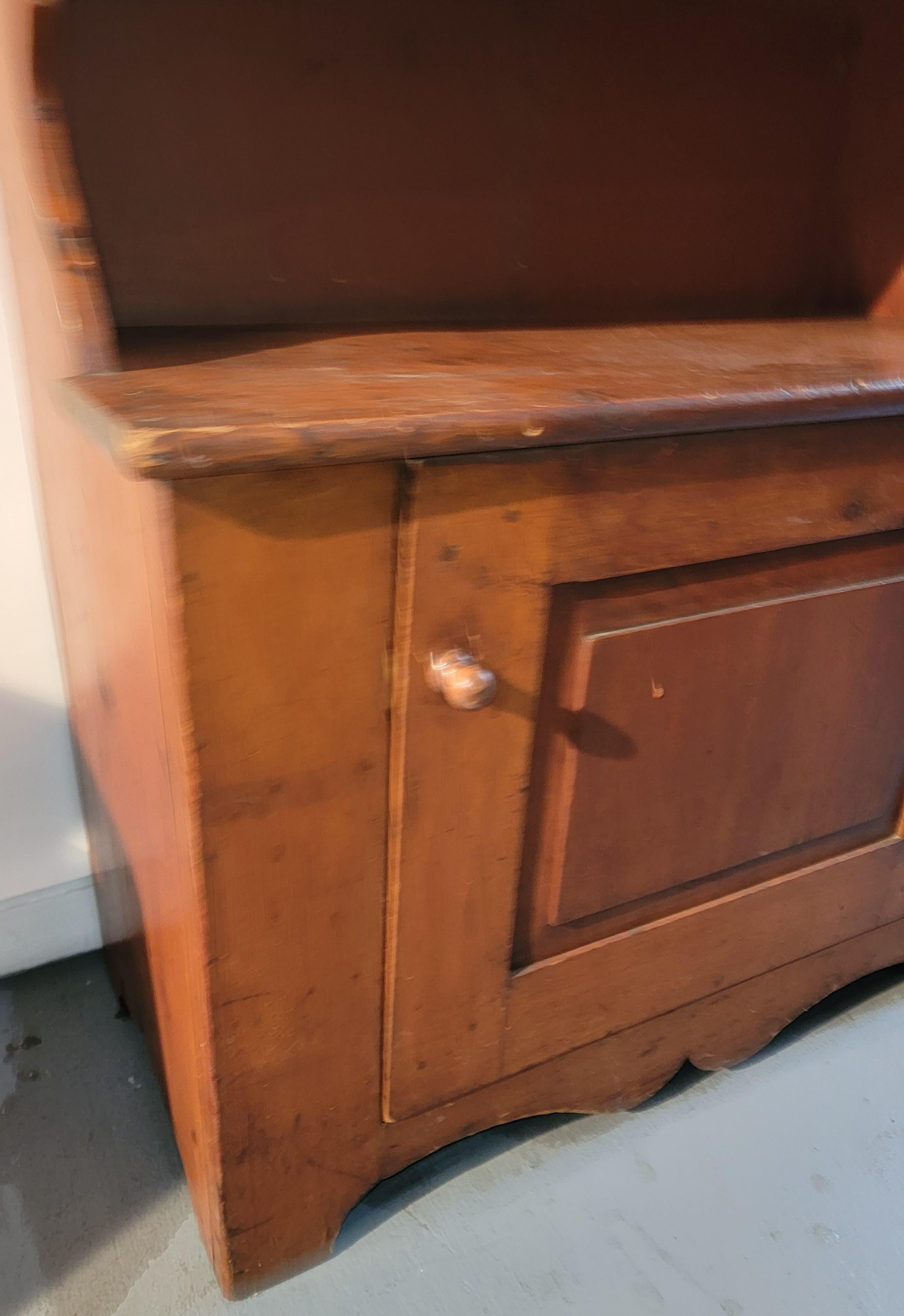 19th Century 19thc Early Pine Step Back Cupboard For Sale