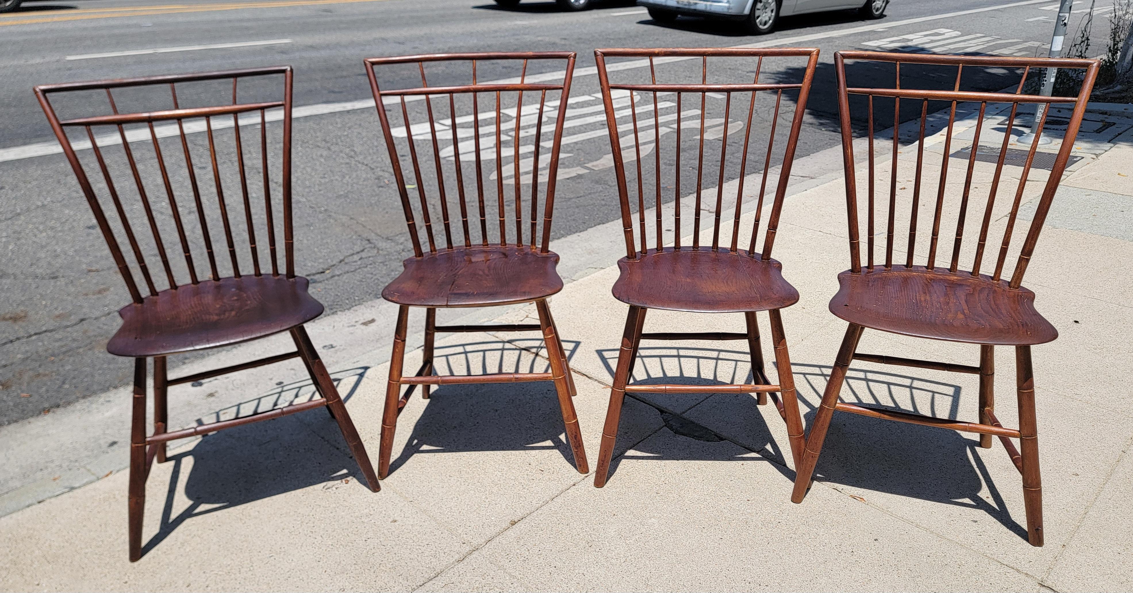 19Thc Early  Set of Bird Cage Windsor Chairs-6 For Sale 2