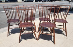 19Thc Early  Set of Bird Cage Windsor Chairs-6