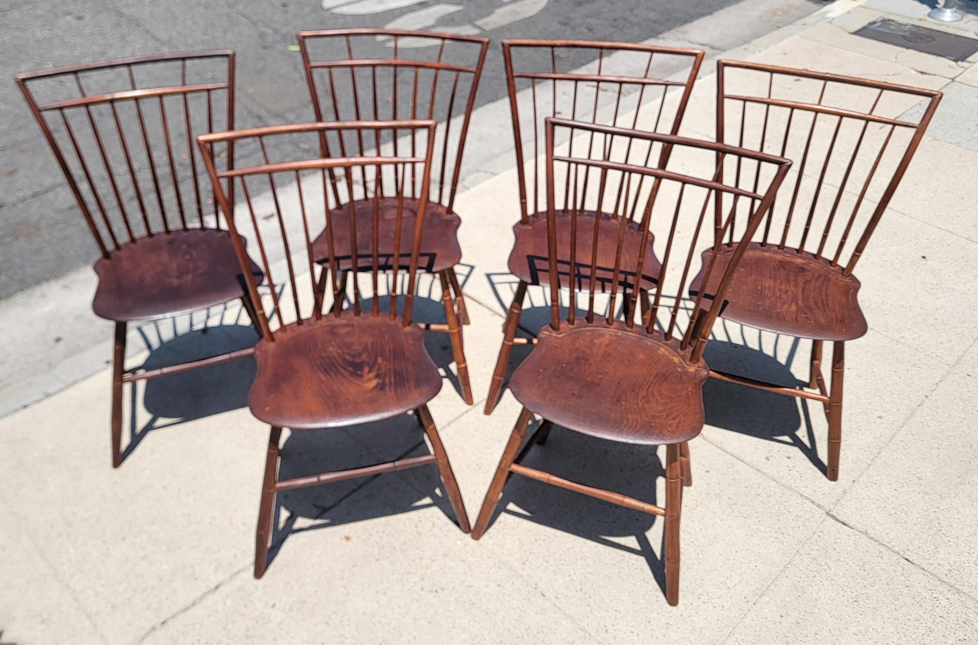 Country 19Thc Early  Set of Bird Cage Windsor Chairs-6 For Sale