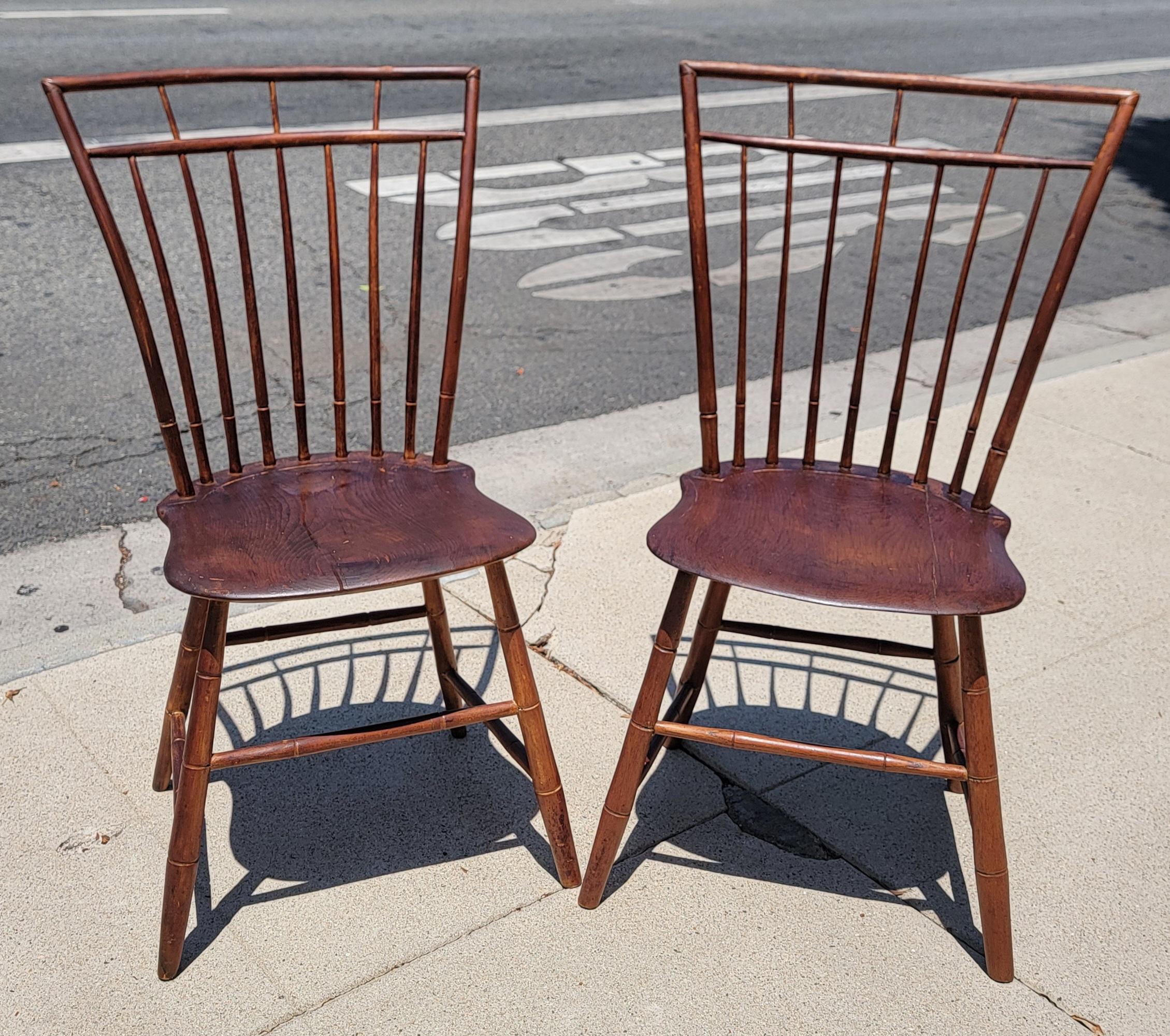 American 19Thc Early  Set of Bird Cage Windsor Chairs-6 For Sale
