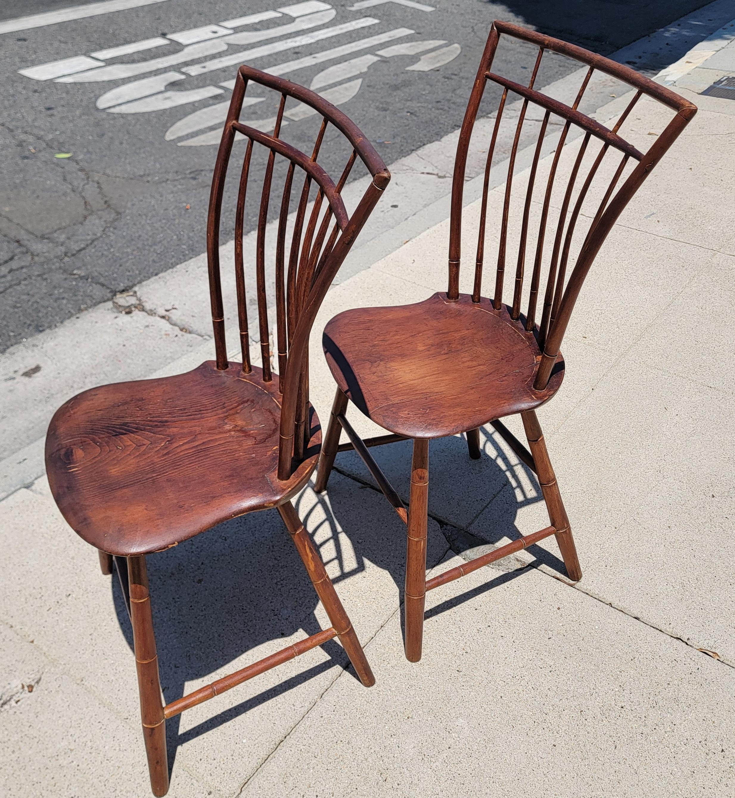 19Thc Early  Set of Bird Cage Windsor Chairs-6 In Good Condition For Sale In Los Angeles, CA