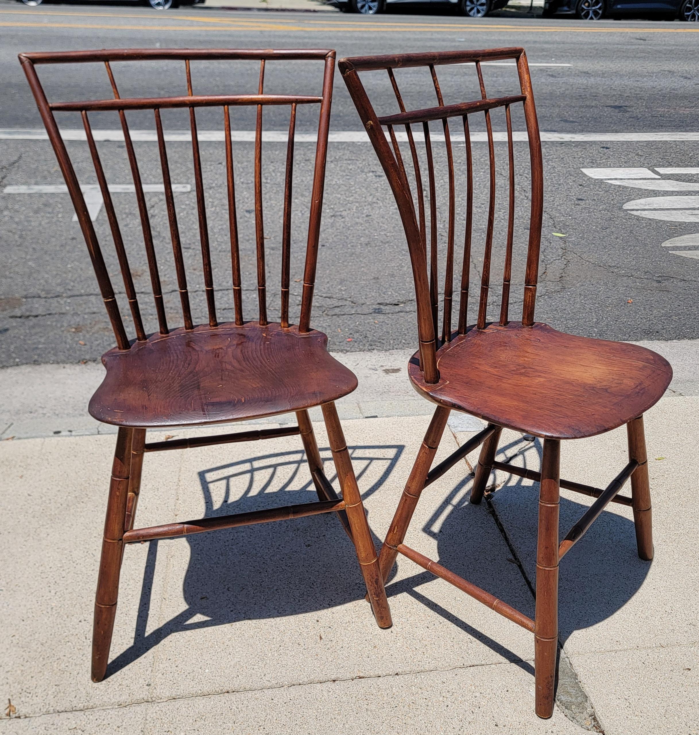 Early 19th Century 19Thc Early  Set of Bird Cage Windsor Chairs-6 For Sale