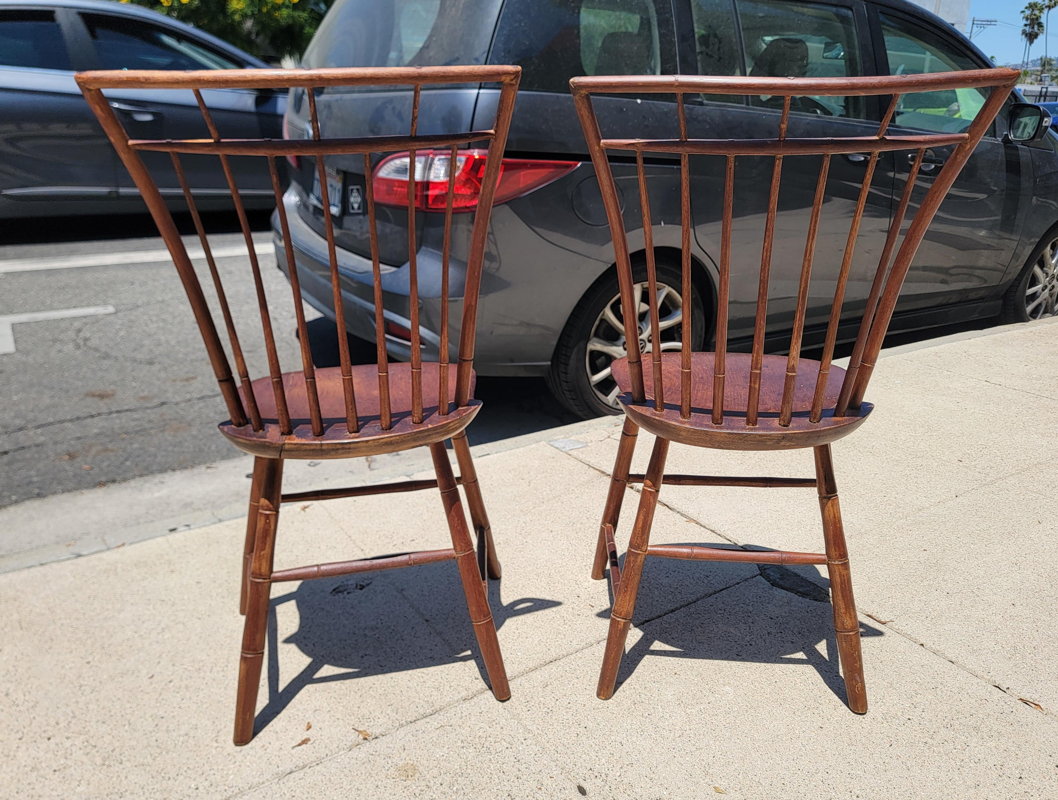 Wood 19Thc Early  Set of Bird Cage Windsor Chairs-6 For Sale