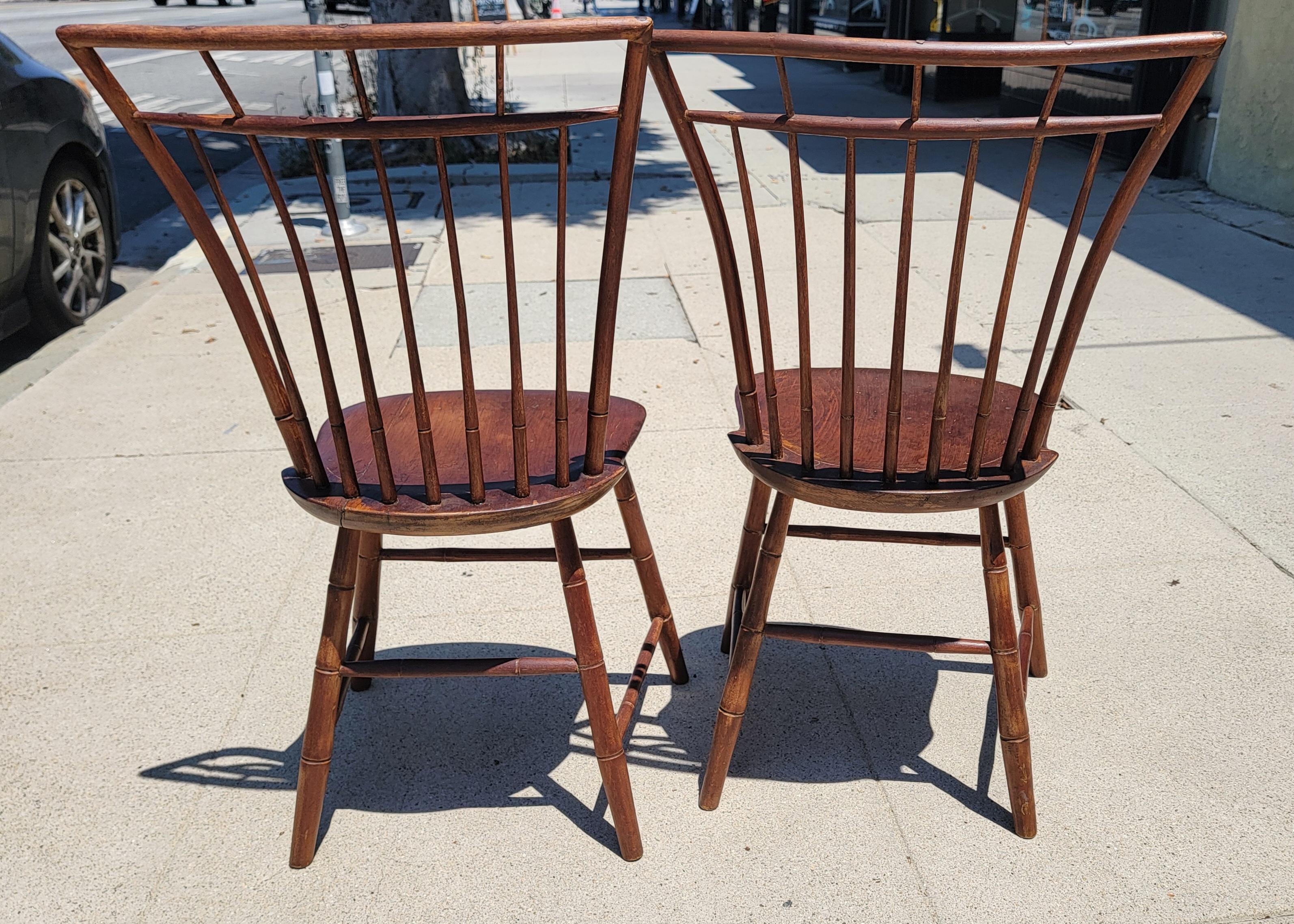 19Thc Early  Set of Bird Cage Windsor Chairs-6 For Sale 1