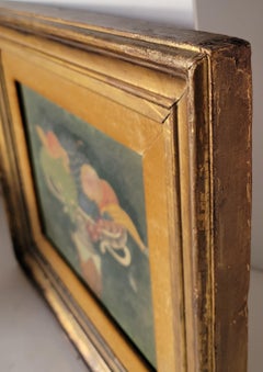 19th C Early Still Life Oil Painting in Original Frame