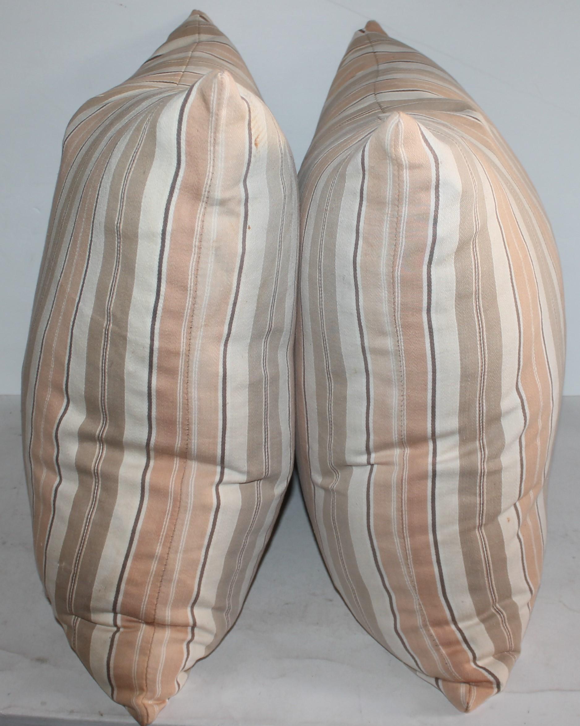 American 19Thc Early Ticking Pillows, Collection of Four Pillows For Sale