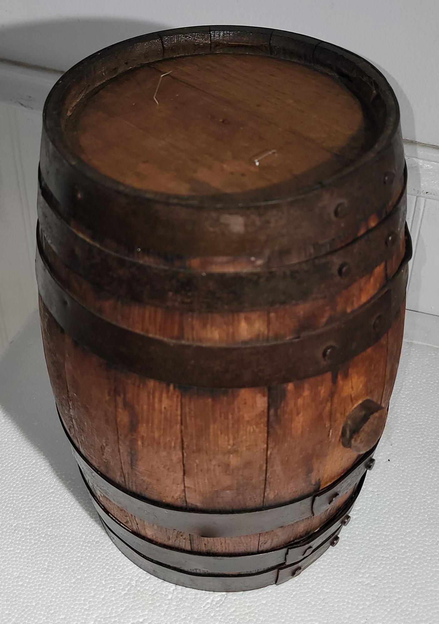 Hand-Crafted 19Thc Early Western Whiskey Barrel