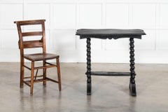 19thC Ebonised English Pine Bobbin Side Table