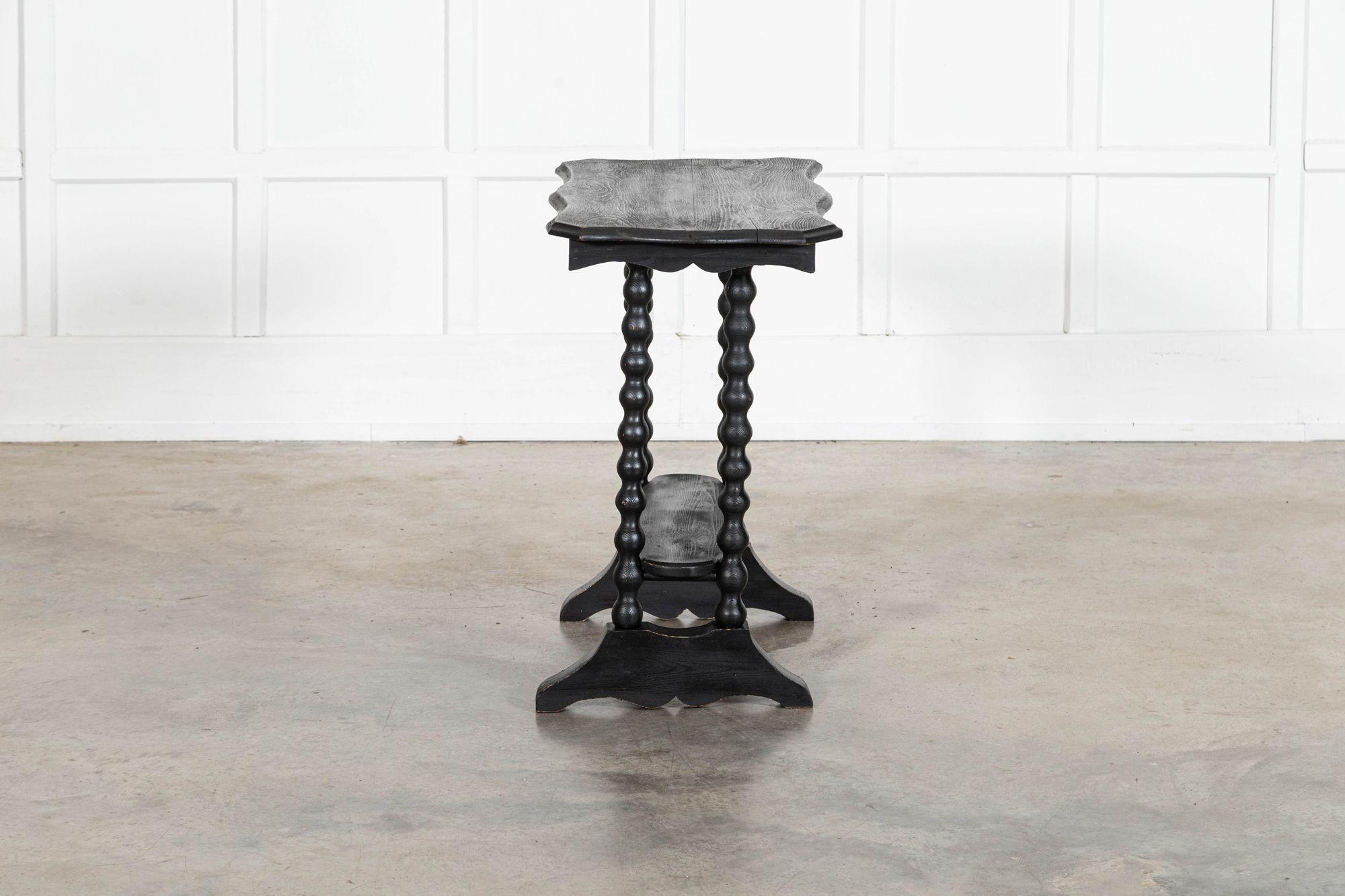 Mesa auxiliar de pino inglés ebonizado del siglo XIX en Bueno estado para la venta en Staffordshire, GB