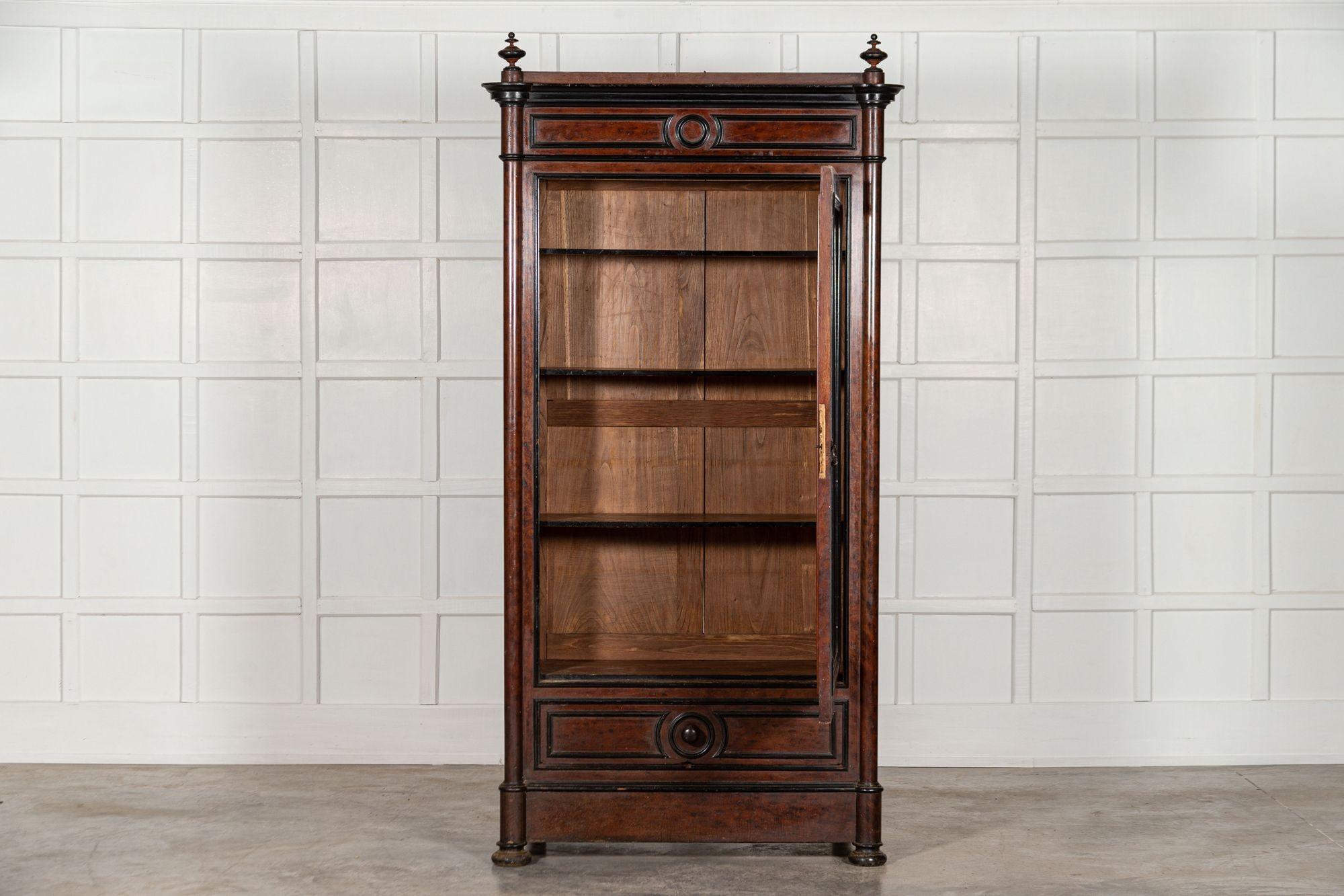 circa 1870
19th century ebonised walnut french mirrored armoire
Sourced from the South of France
sku 1431B
Measures: W115 x D49 x H227cm.