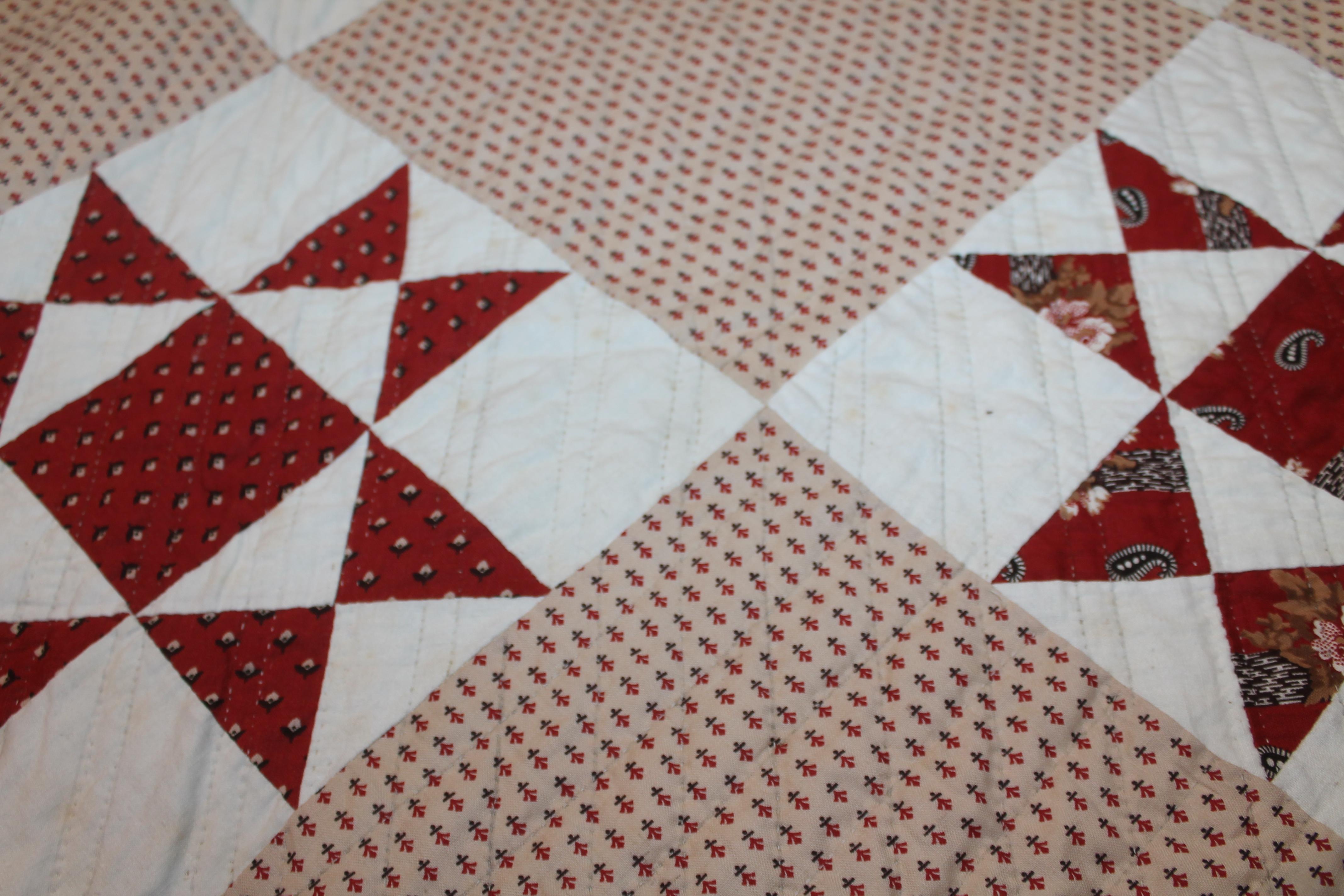 19thc Eight Point Star Quilt For Sale 1