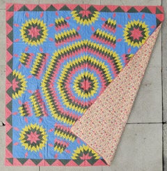 19Thc Eight Point Star Quilt From Pennsylvania