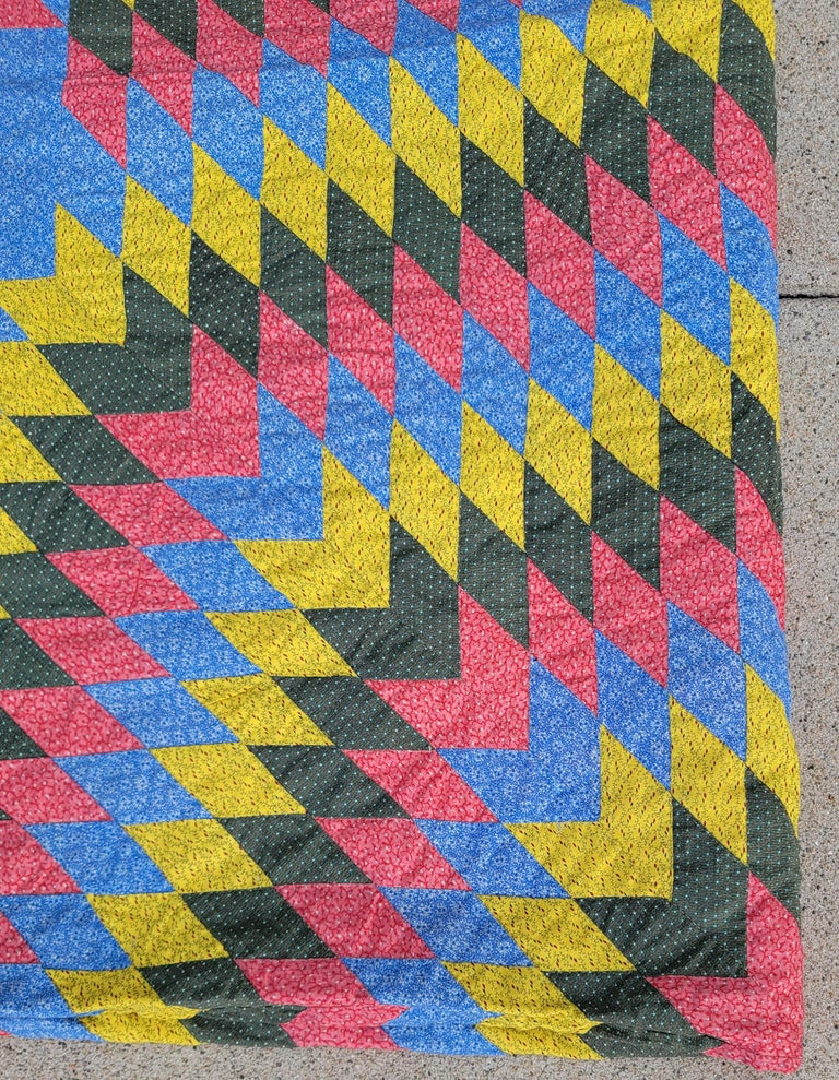 19Thc Eight Point Star Quilt From Pennsylvania In Good Condition For Sale In Los Angeles, CA