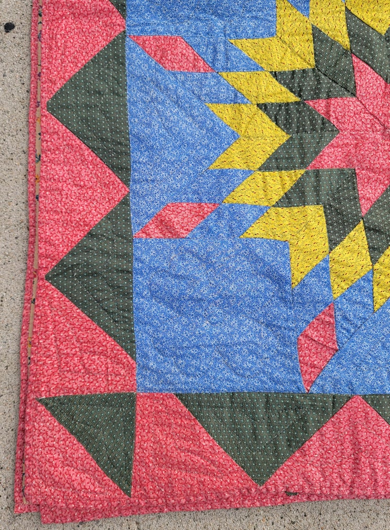 19Thc Eight Point Star Quilt From Pennsylvania For Sale 1