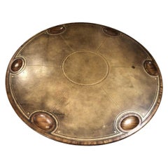 19thc English Leather Tilt-Top Games Table