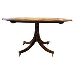 19thc English Leather Tilt-Top Games Table
