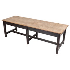 19thC English 3 Plank Oak Refectory Table