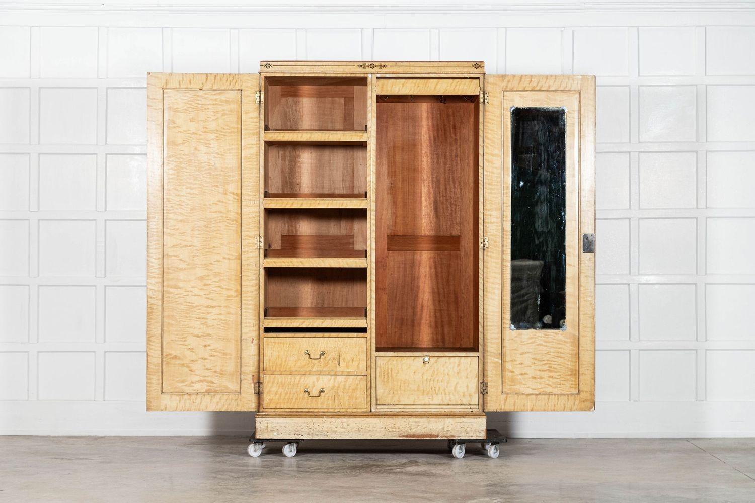 circa 1880
19thC English Aesthetic Painted Pine Gentlemans Wardrobe
sku 2003
W126 x D58 x H204 cm
Weight 126 kg
4 individual pieces
SHIPPING DIMENSIONS
Cornice W123 x D56 x H7 cm
Plinth W126 x D58 x H14 cm
Right hand side cupboard W60.5 x D55 x H184