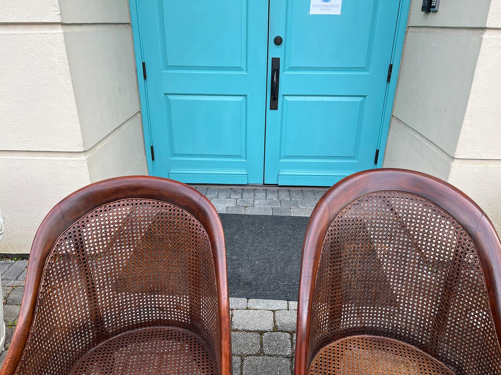 19thC English Assembled Pair of Regency Library Chairs, Possibly of the Period 14