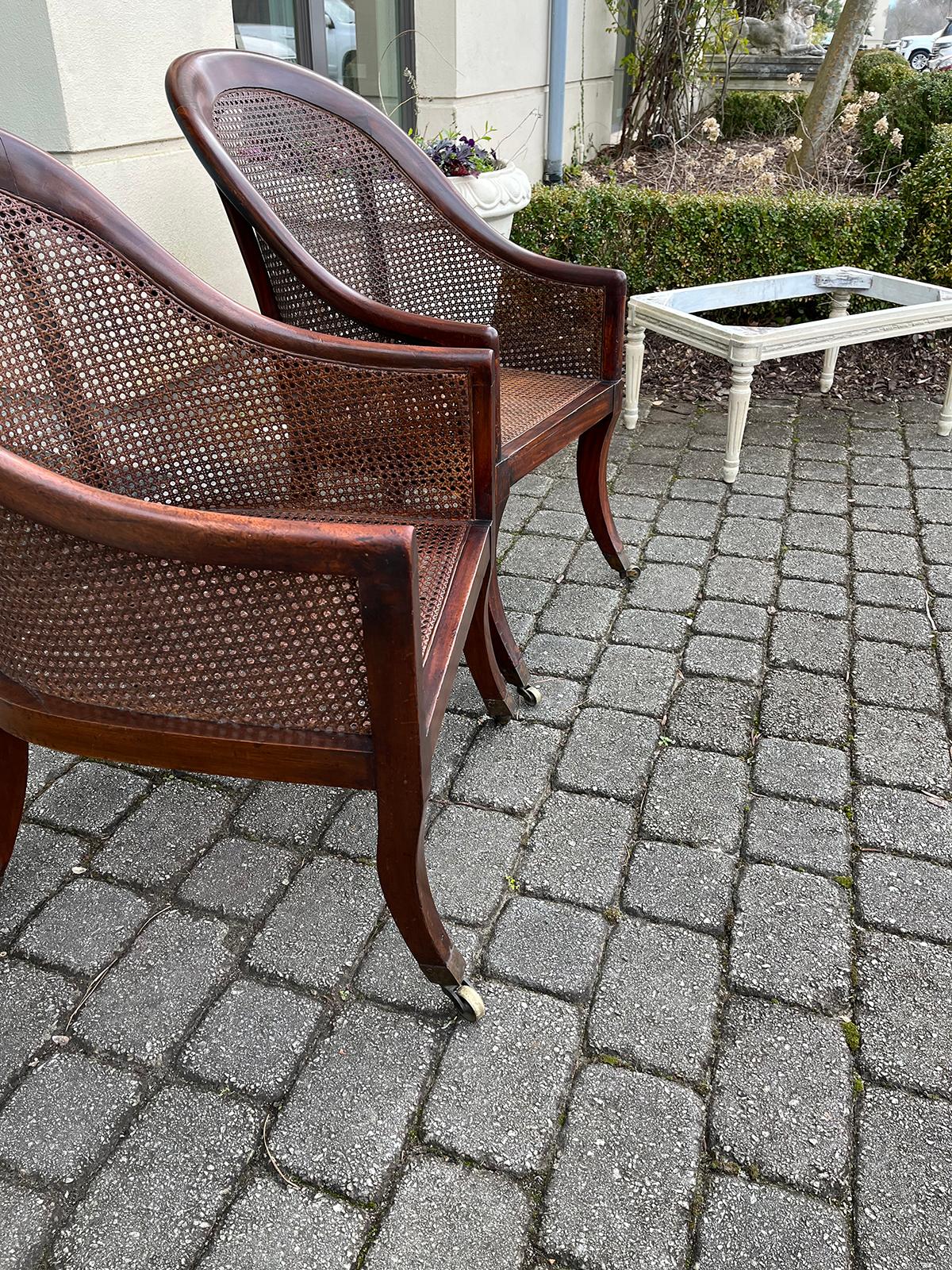 19thC English Assembled Pair of Regency Library Chairs, Possibly of the Period 2