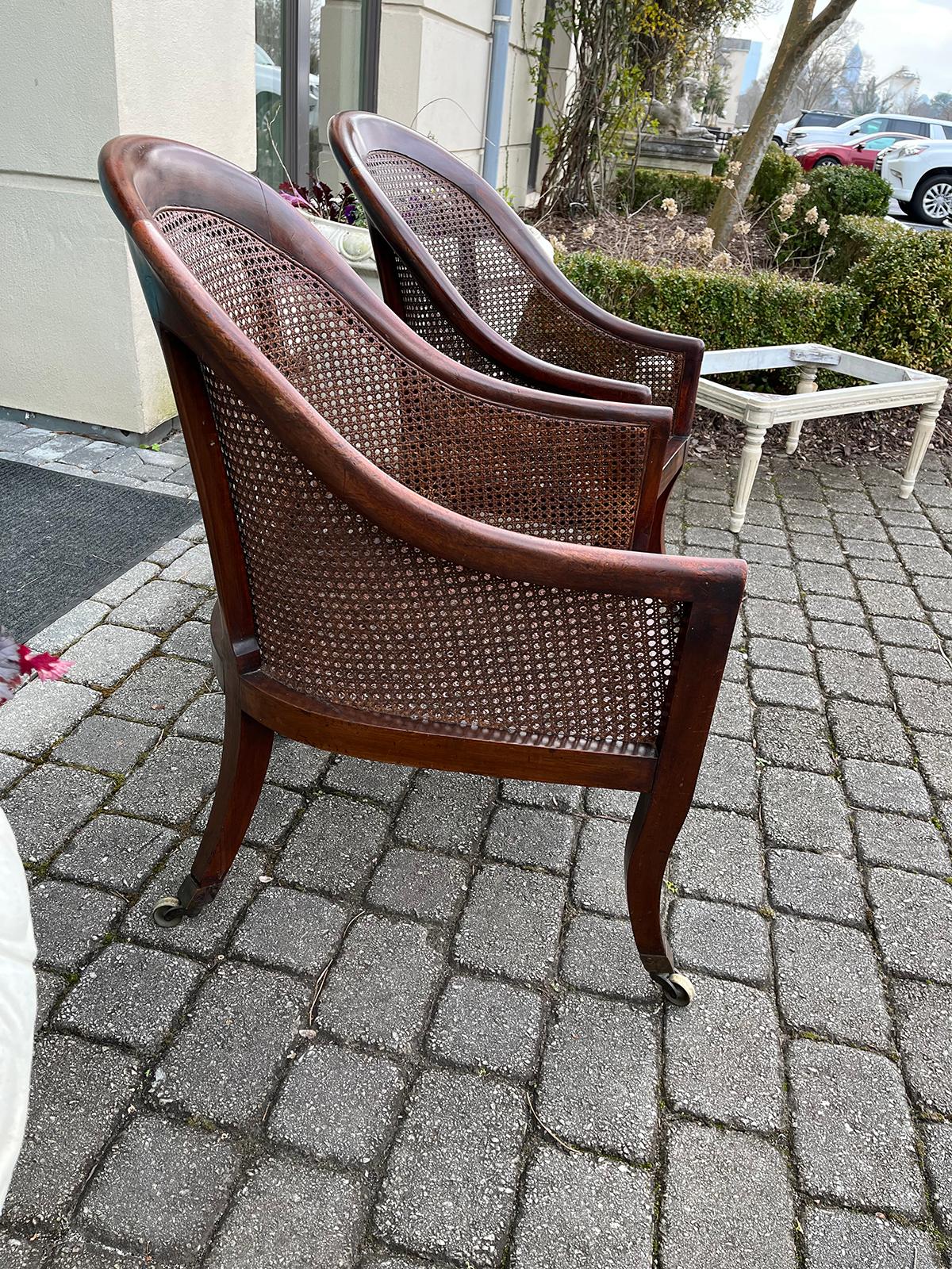19thC English Assembled Pair of Regency Library Chairs, Possibly of the Period 3