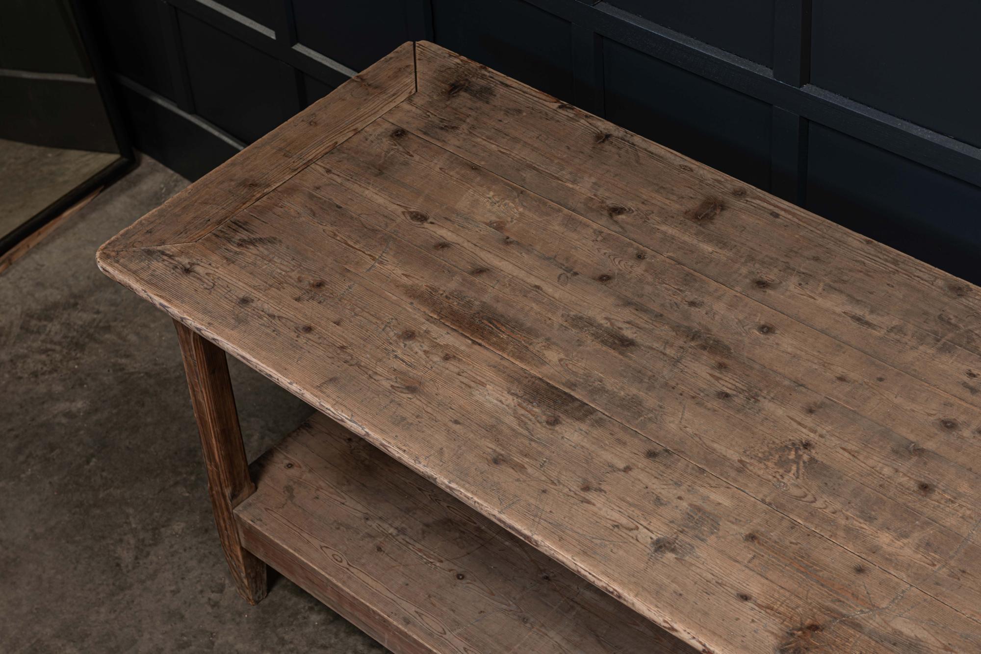 19th Century English Bakers Pine Prep Server Table 5