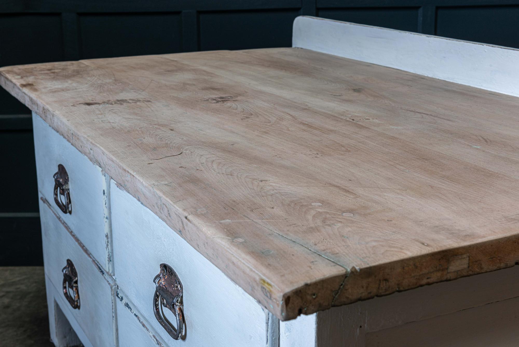 19th Century Painted English Bakers Prep Table  In Good Condition In Staffordshire, GB