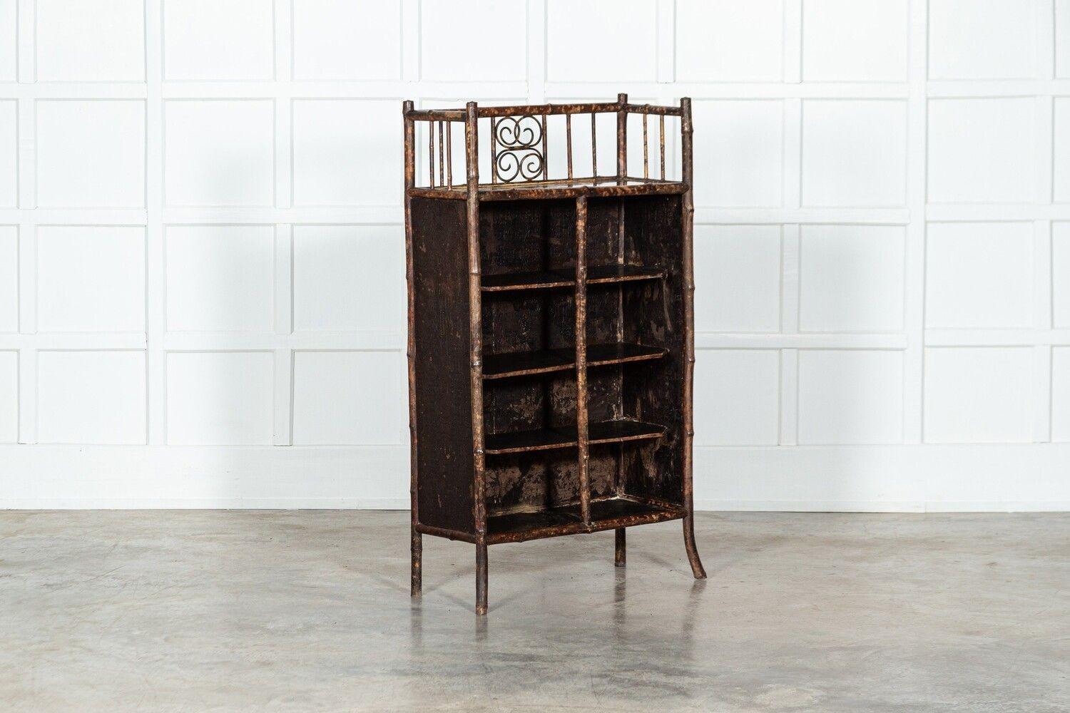 19thC English Bamboo Bookcase For Sale 1