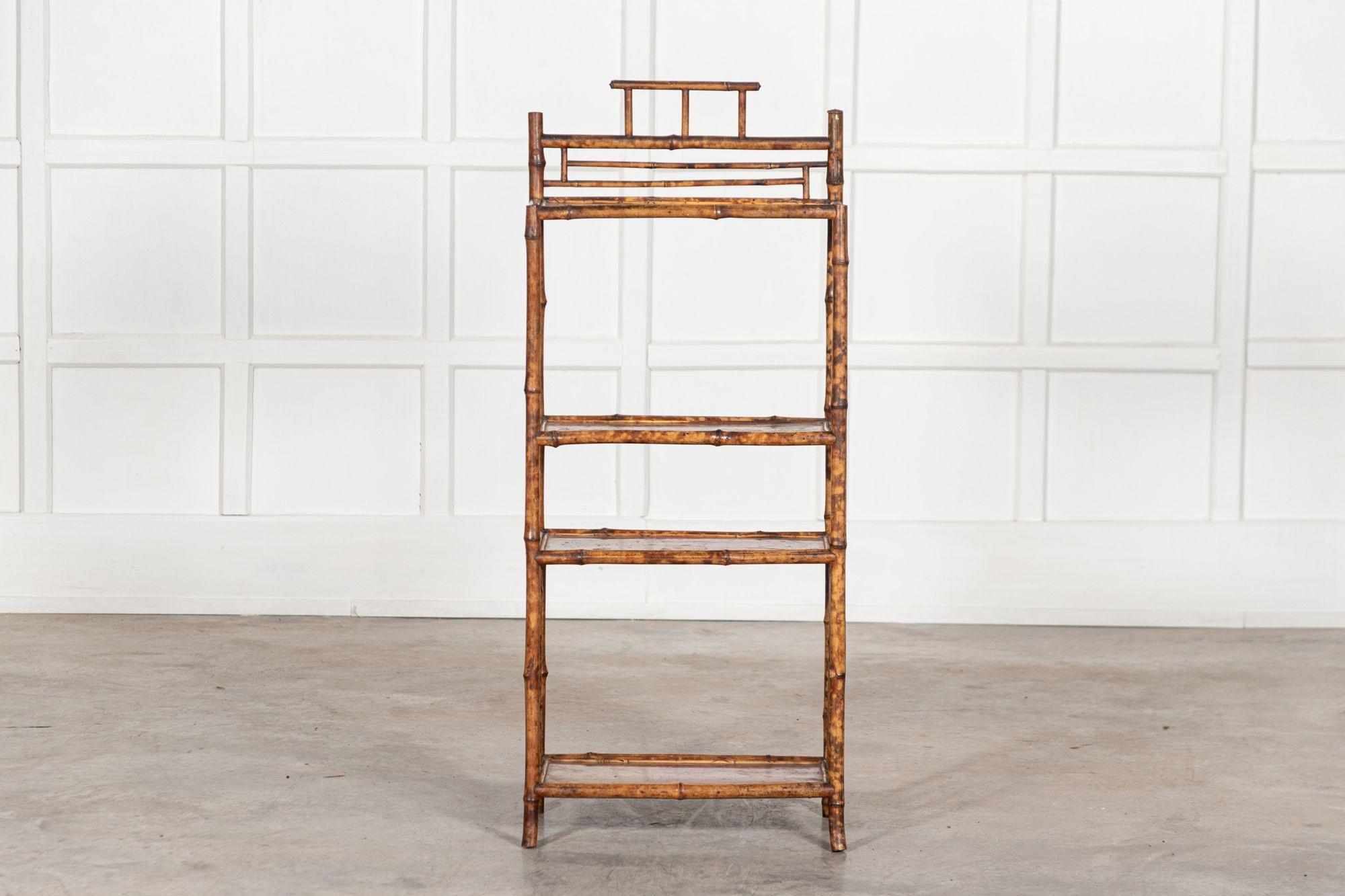 19th century English Bamboo Chinoiserie Etagere For Sale 6