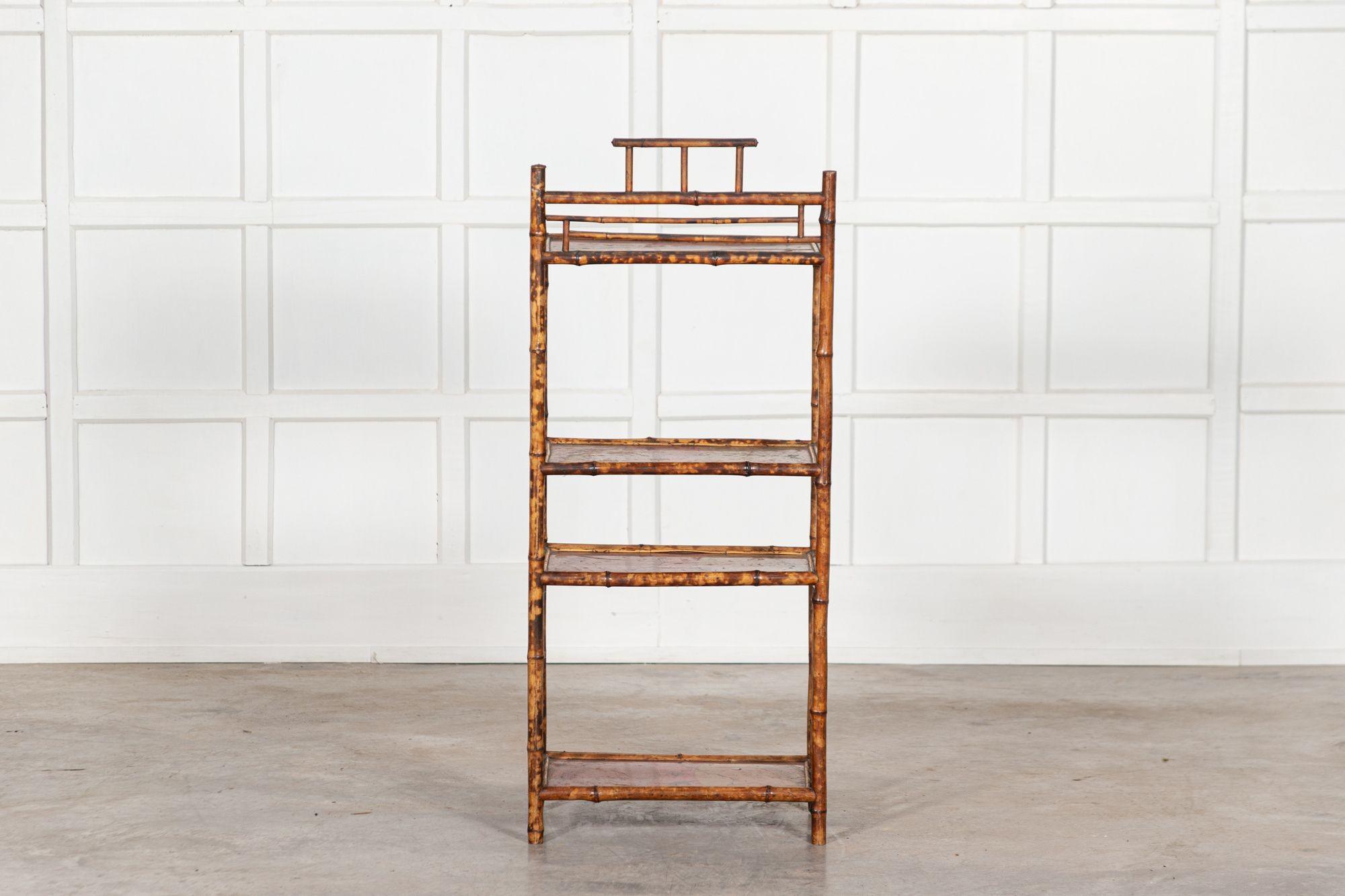 19th century English Bamboo Chinoiserie Etagere For Sale 9