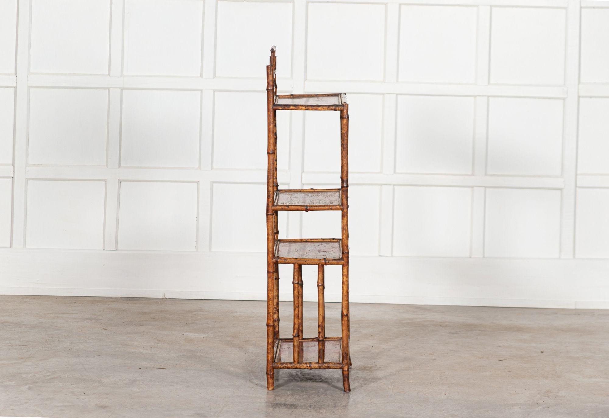 19th century English Bamboo Chinoiserie Etagere For Sale 10
