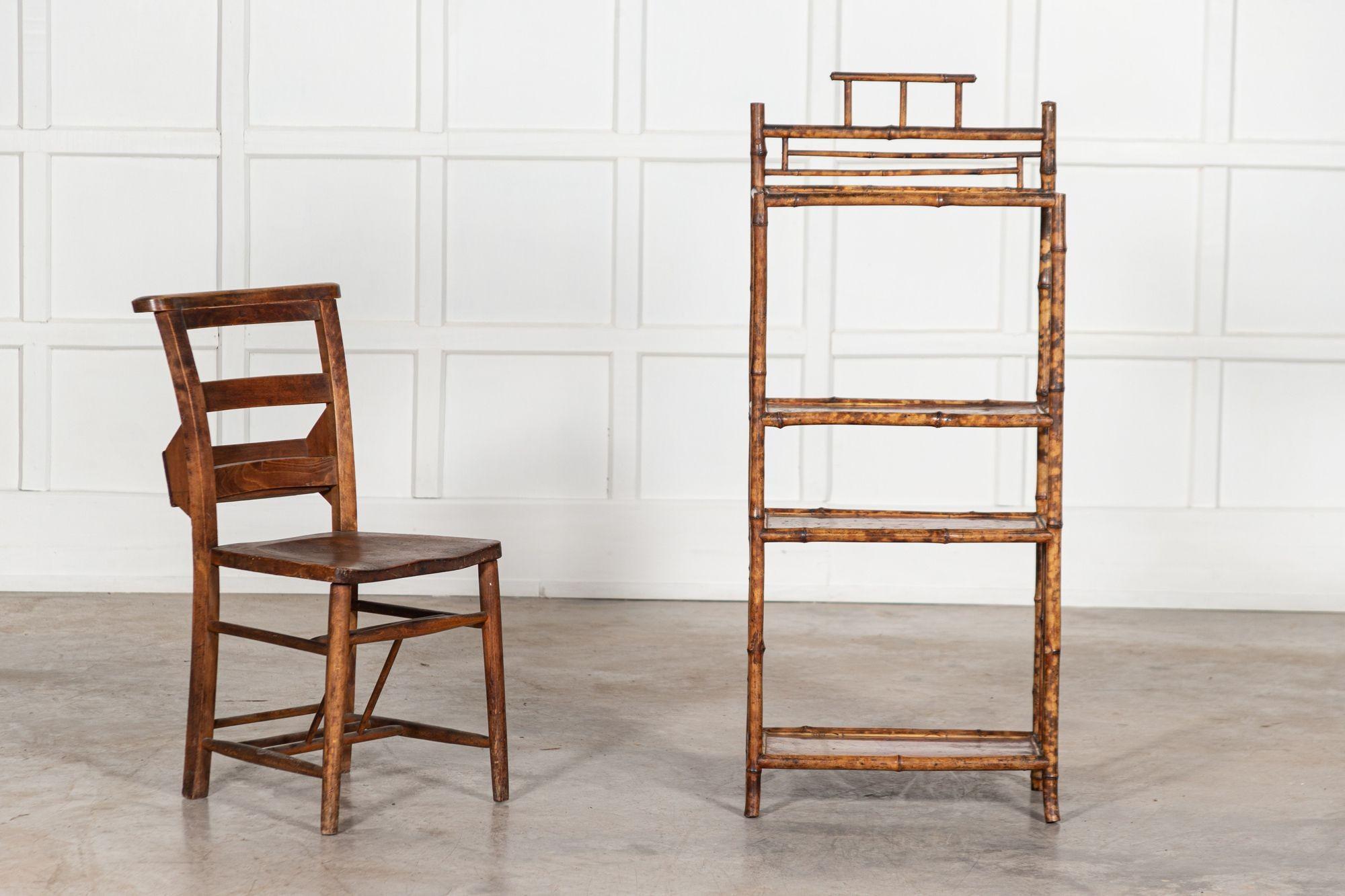 Etagere inglese in bambù Chinoiserie del XIX secolo in vendita 2