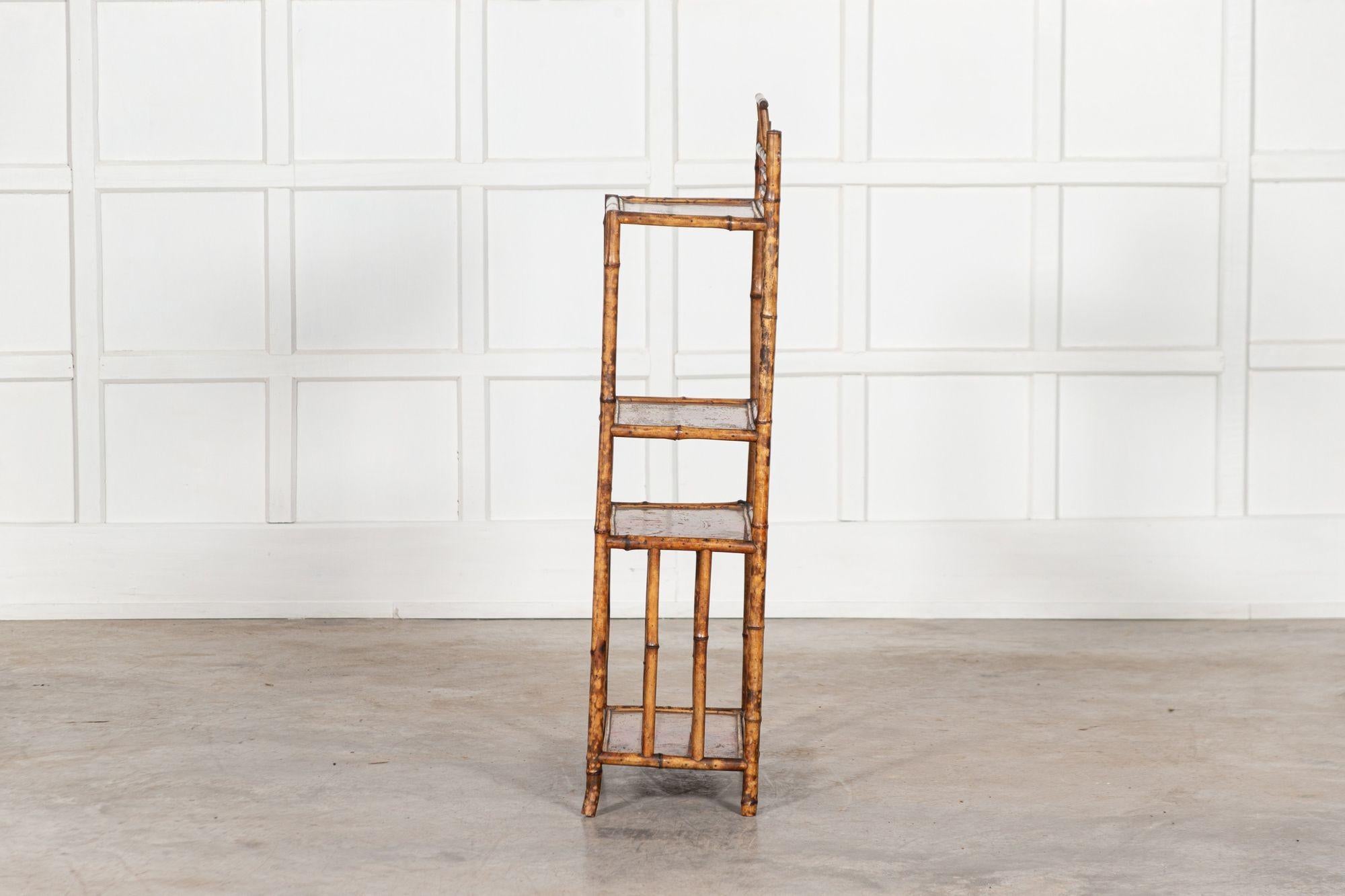 19th century English Bamboo Chinoiserie Etagere For Sale 4