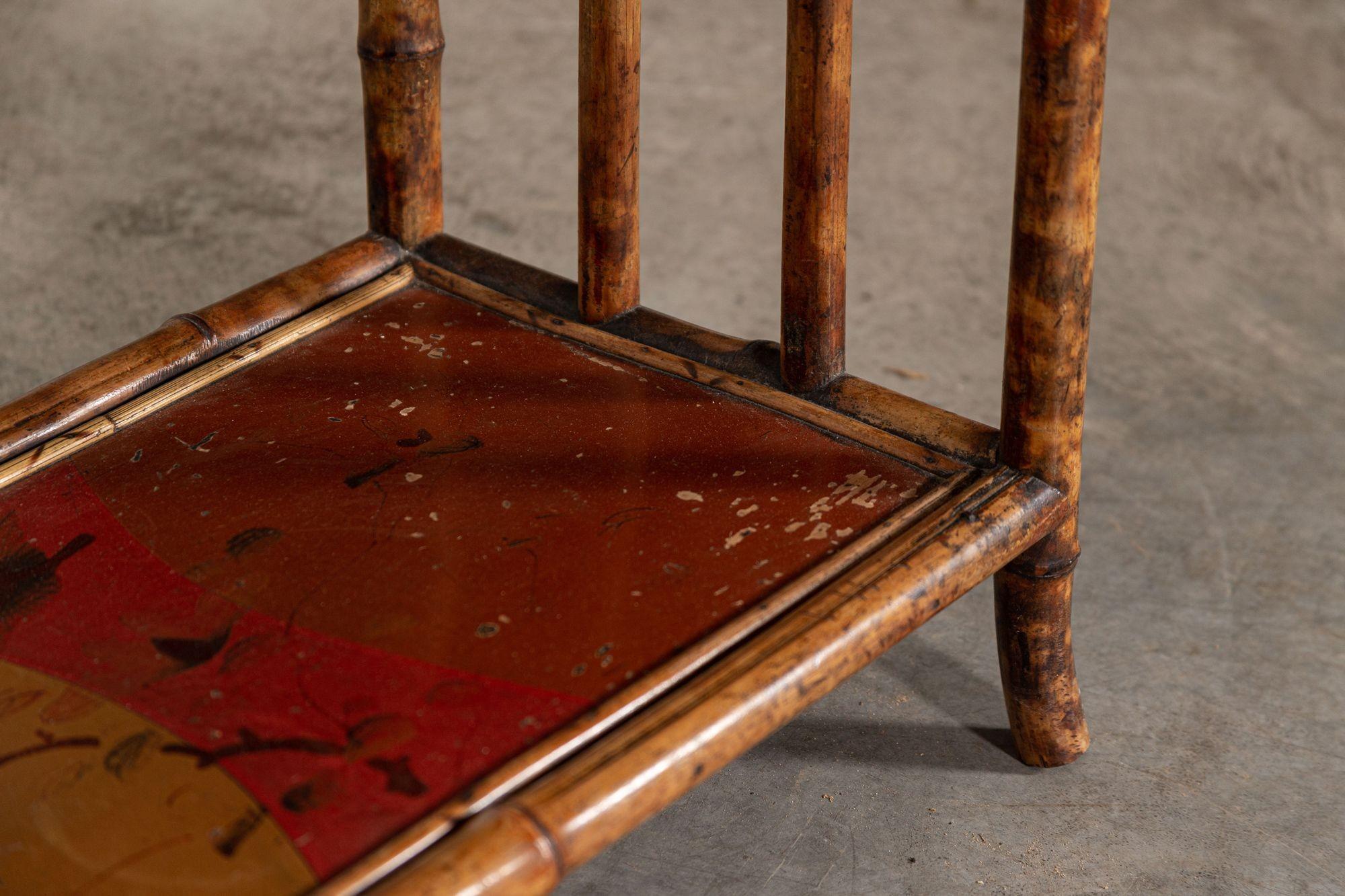 Etagere inglese in bambù Chinoiserie del XIX secolo in vendita 5