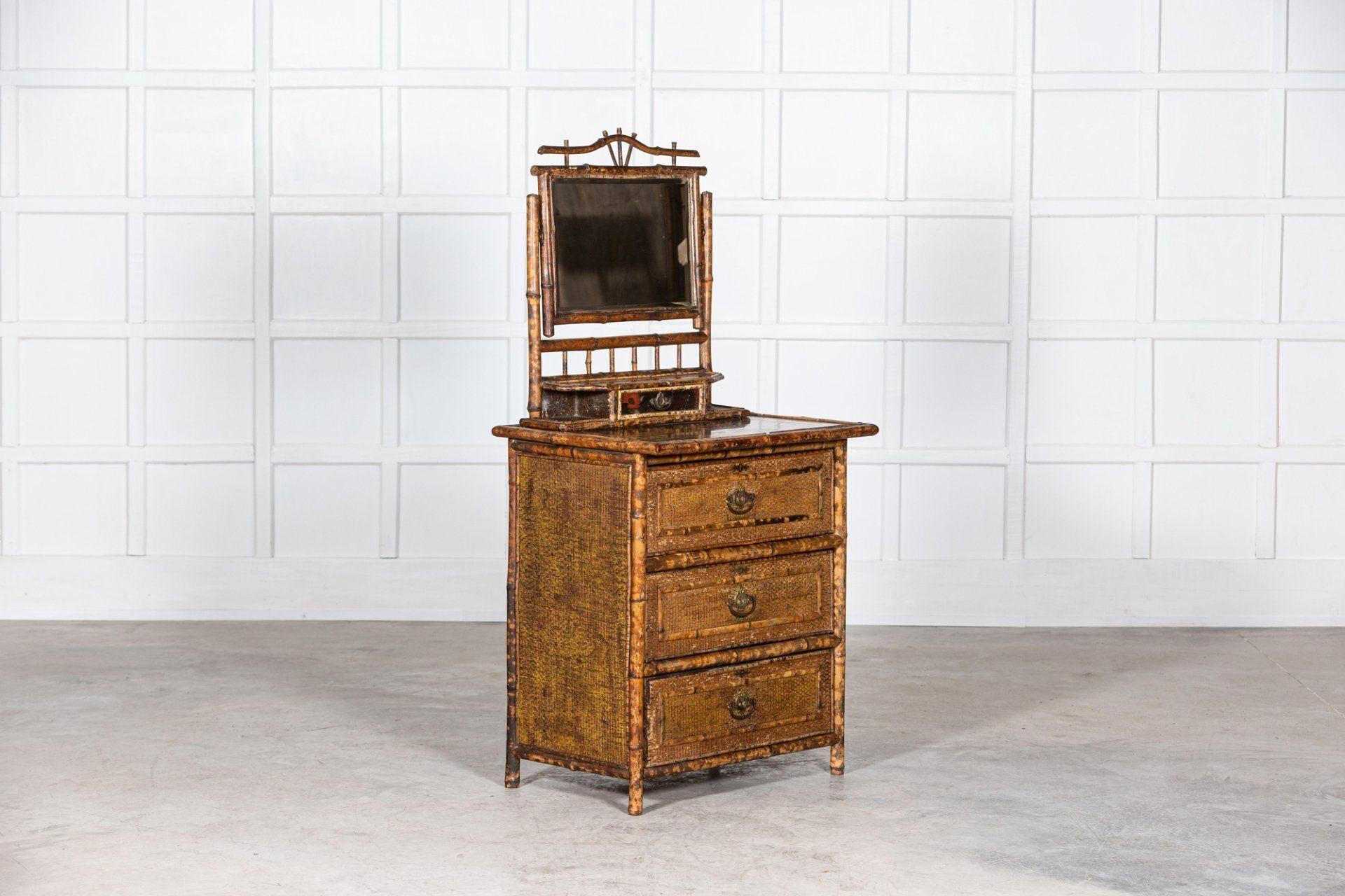 19th Century 19th C English Bamboo Dressing Table For Sale