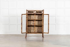 19thC English Bamboo Glazed Cabinet