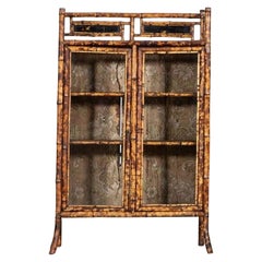 19thC English Bamboo Glazed Cabinet