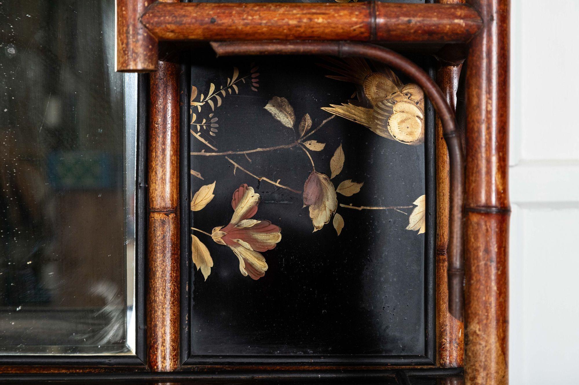 19thC English Bamboo & Lacquered Chinoiserie Cabinet For Sale 11
